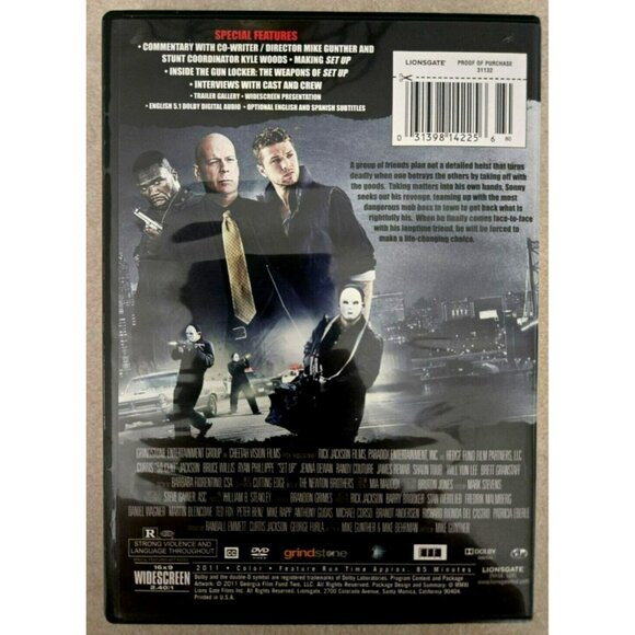 Set Up DVD Action Movie-Bruce Willis 50 Cent Ryan Phillippe R Rated Lionsgate - Picture 2 of 2